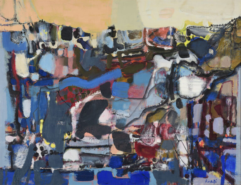 Huile sur toile, Composition abstraite, 1965