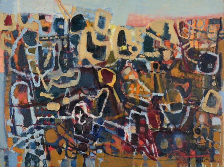 Huile sur toile, Composition abstraite, 1960