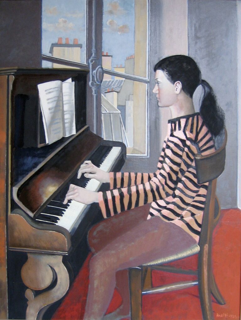 Huile sur toile, Rachel au piano, 1989
